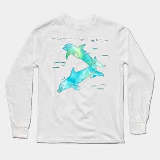 Aqua Sea Dolphins Long Sleeve T-Shirt